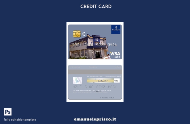 modello di carta di debito visto Somalia Amal Bank in stile verificato